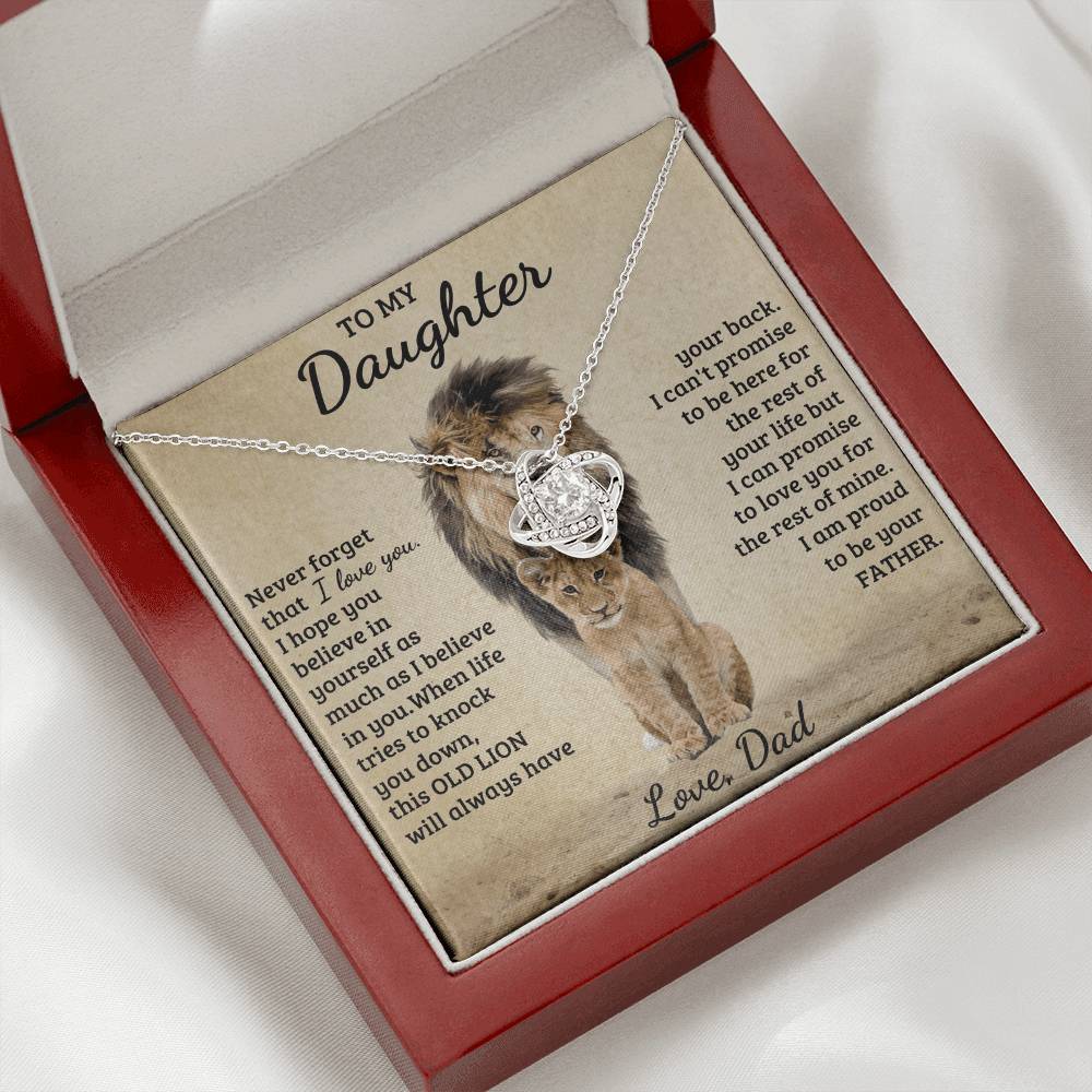 To My Daughter - Love Dad - Beautiful Gift Set - Love Knot Necklace -DLK018