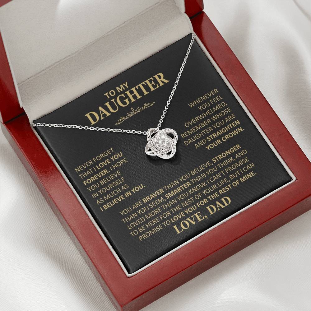 To My Daughter - Love Dad - Beautiful Gift Set - Love Knot Necklace -DLK020