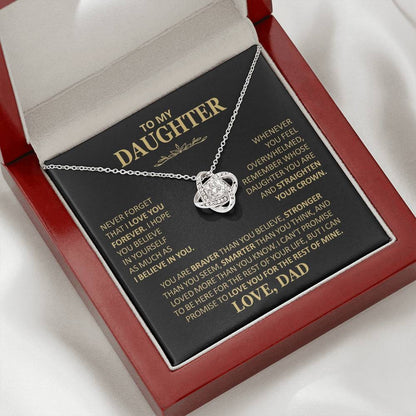 To My Daughter - Love Dad - Beautiful Gift Set - Love Knot Necklace -DLK020