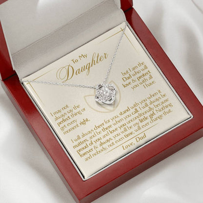 To My Daughter - Love Dad - Beautiful Gift Set - Love Knot Necklace -DLK010