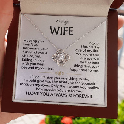 To My Wife - Beautiful Gift Set - Love Knot Necklace - WLKL002