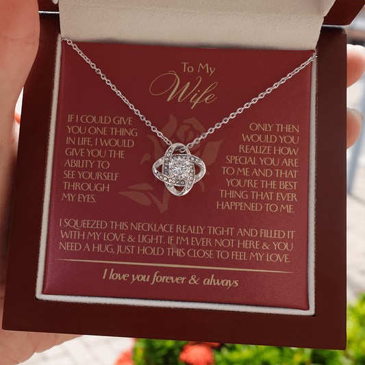 To My Wife - Beautiful Gift Set - Love Knot Necklace - WLKL001