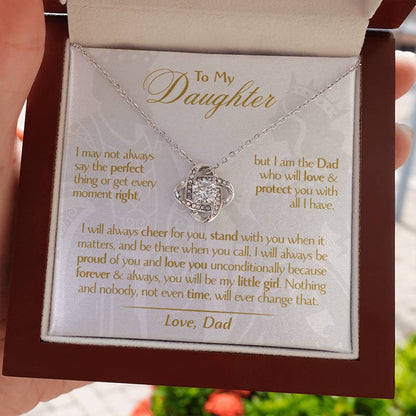 To My Daughter - Love Dad - Beautiful Gift Set - Love Knot Necklace -DLK006