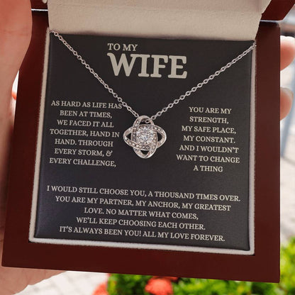 To My Wife - Beautiful Gift Set - Love Knot Necklace - WLKL007