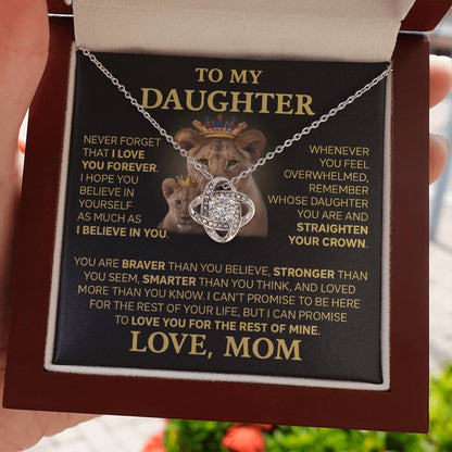 To My Daughter - Love Dad - Beautiful Gift Set - Love Knot Necklace -DLK015