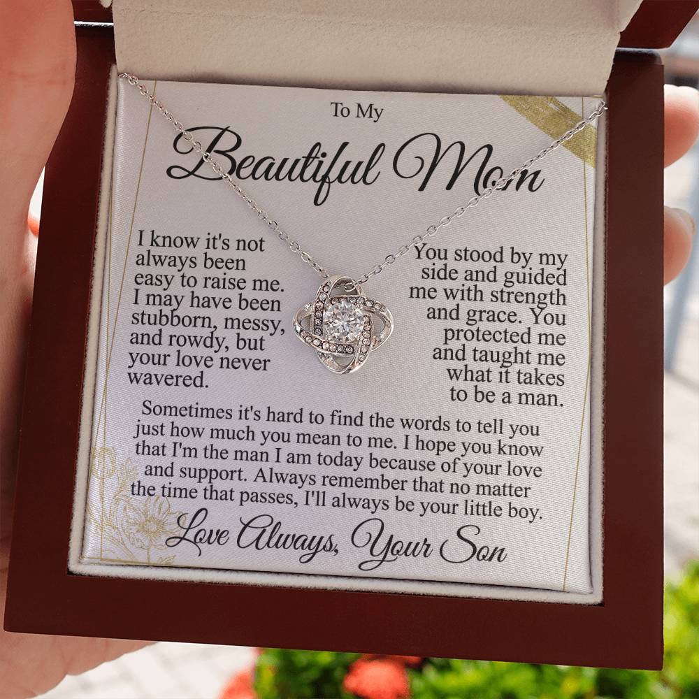 To My Mom - Beautiful Gift Set - Love Knot Necklace -MLK004