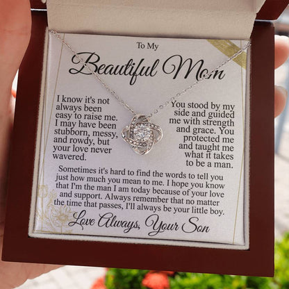To My Mom - Beautiful Gift Set - Love Knot Necklace -MLK004