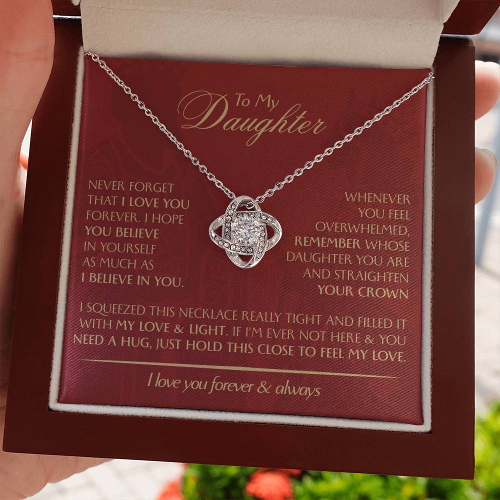 To My Daughter - Love Dad - Beautiful Gift Set - Love Knot Necklace -DLK005