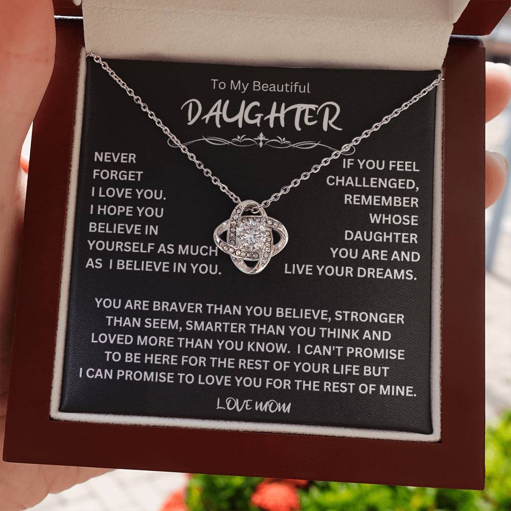 To My Daughter - Love Dad - Beautiful Gift Set - Love Knot Necklace -DLK014