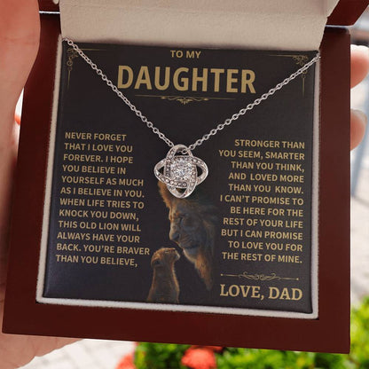 To My Daughter - Love Dad - Beautiful Gift Set - Love Knot Necklace -DLK009