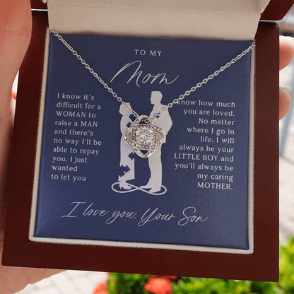 To My Mom - Beautiful Gift Set - Love Knot Necklace -MLK002