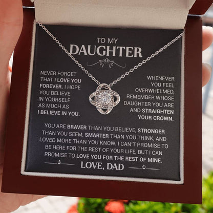 To My Daughter - Love Dad - Beautiful Gift Set - Love Knot Necklace -DLK013