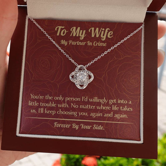 To My Wife - Beautiful Gift Set - Love Knot Necklace - WLKL009