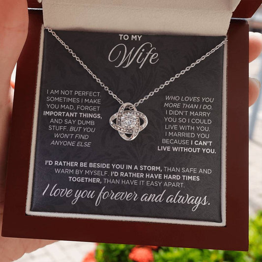 To My Wife - Beautiful Gift Set - Love Knot Necklace - WLKL006