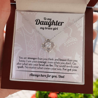To My Daughter - Love Dad - Beautiful Gift Set - Love Knot Necklace -DLK017