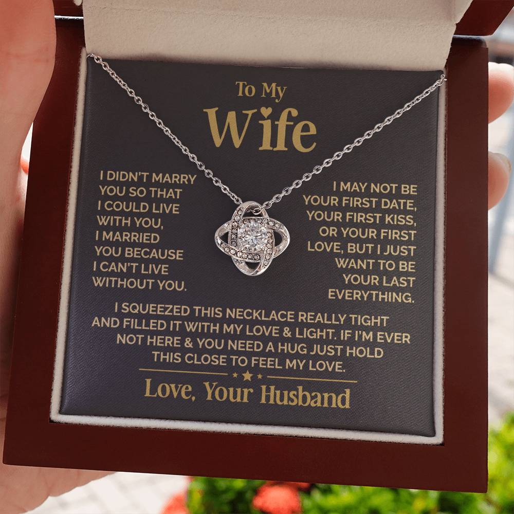 To My Wife - Beautiful Gift Set - Love Knot Necklace - WLKL010