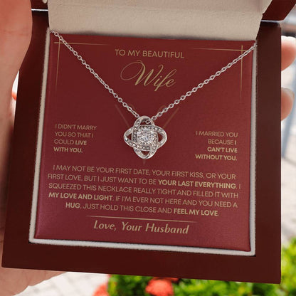 To My Wife - Beautiful Gift Set - Love Knot Necklace - WLKL005