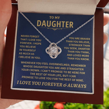To My Daughter - Love Dad - Beautiful Gift Set - Love Knot Necklace -DLK007