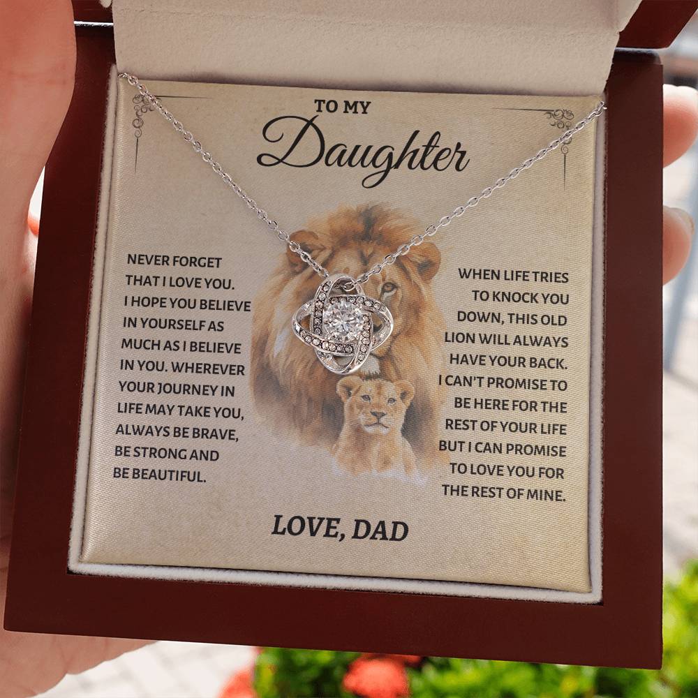To My Daughter - Love Dad - Beautiful Gift Set - Love Knot Necklace -DLK011