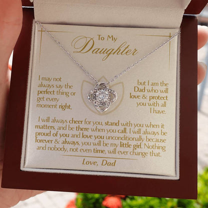 To My Daughter - Love Dad - Beautiful Gift Set - Love Knot Necklace -DLK010