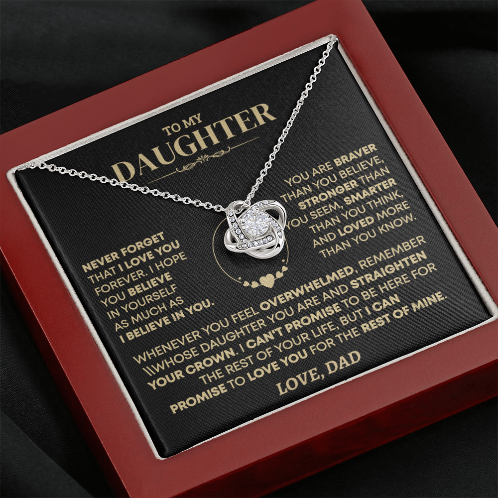 To My Daughter - Love Dad - Beautiful Gift Set - Love Knot Necklace -DLK001