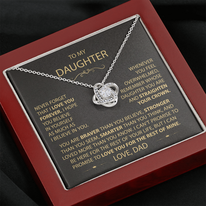 To My Daughter - Love Dad - Beautiful Gift Set - Love Knot Necklace -DLK002