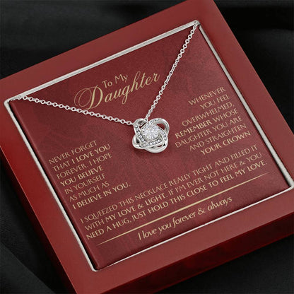 To My Daughter - Love Dad - Beautiful Gift Set - Love Knot Necklace -DLK005