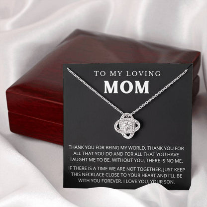 To My Mom - Beautiful Gift Set - Love Knot Necklace -MLK005