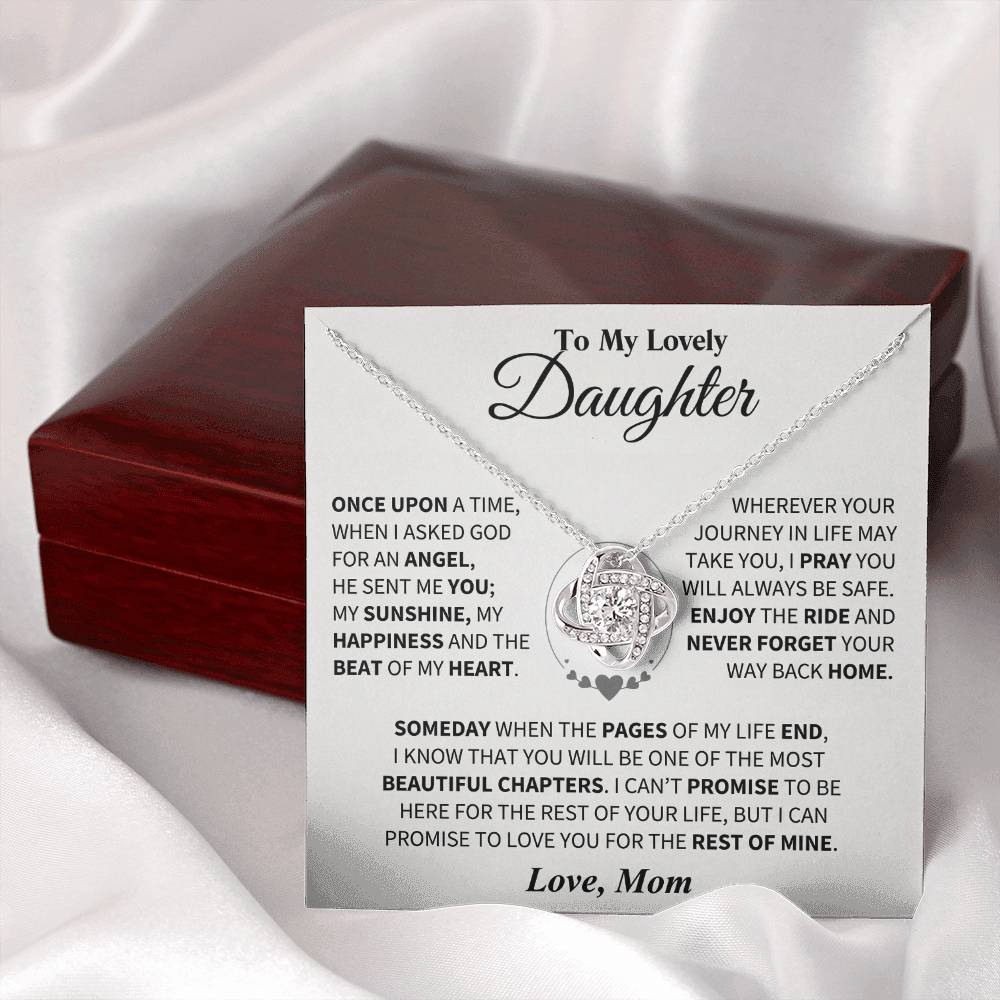 To My Daughter - Love Dad - Beautiful Gift Set - Love Knot Necklace -DLK012