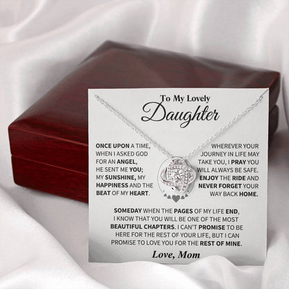 To My Daughter - Love Dad - Beautiful Gift Set - Love Knot Necklace -DLK012
