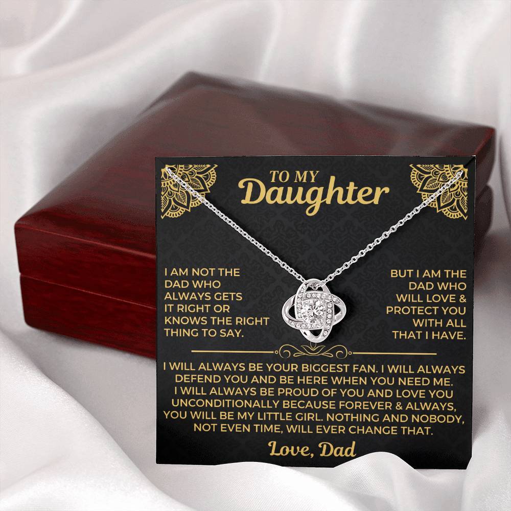 To My Daughter - Love Dad - Beautiful Gift Set - Love Knot Necklace -DLK004
