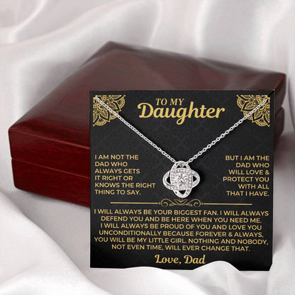 To My Daughter - Love Dad - Beautiful Gift Set - Love Knot Necklace -DLK004