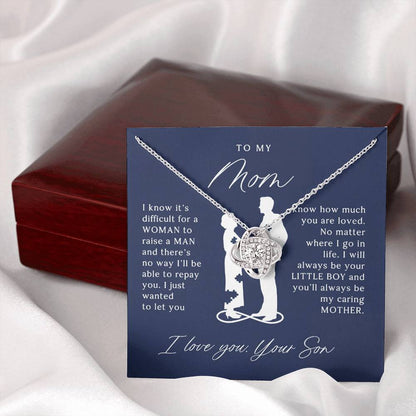 To My Mom - Beautiful Gift Set - Love Knot Necklace -MLK002