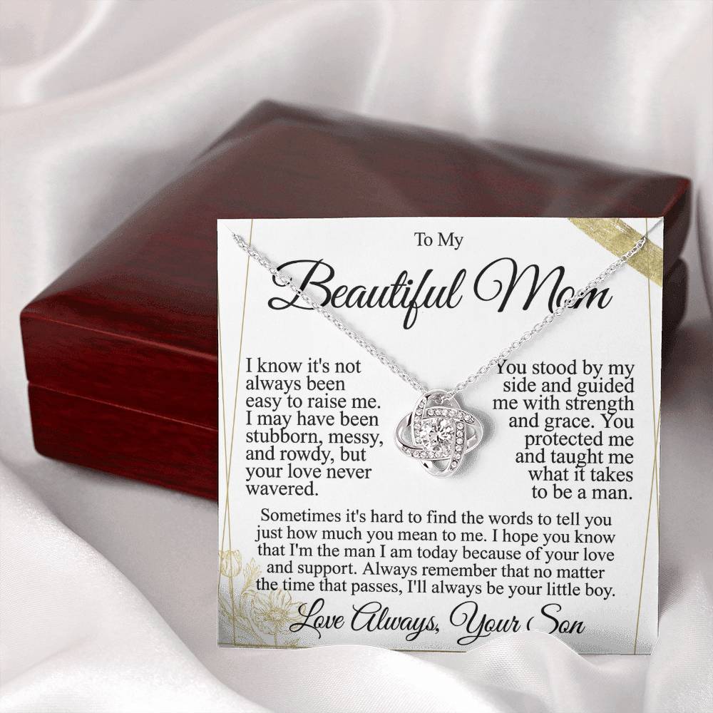 To My Mom - Beautiful Gift Set - Love Knot Necklace -MLK004