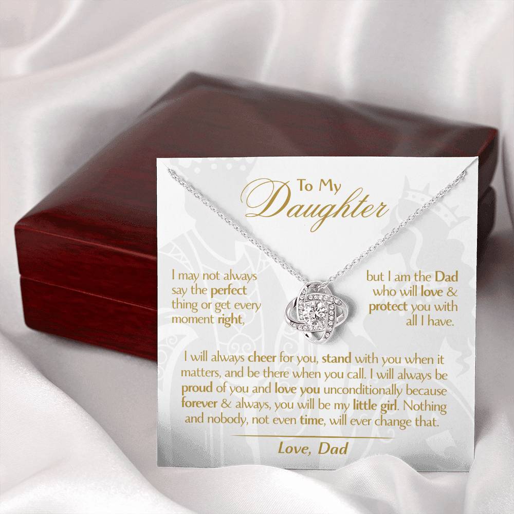 To My Daughter - Love Dad - Beautiful Gift Set - Love Knot Necklace -DLK006