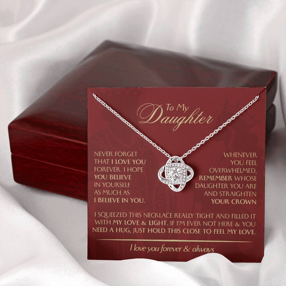 To My Daughter - Love Dad - Beautiful Gift Set - Love Knot Necklace -DLK005