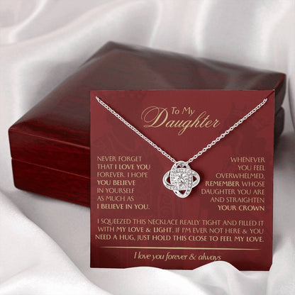 To My Daughter - Love Dad - Beautiful Gift Set - Love Knot Necklace -DLK005