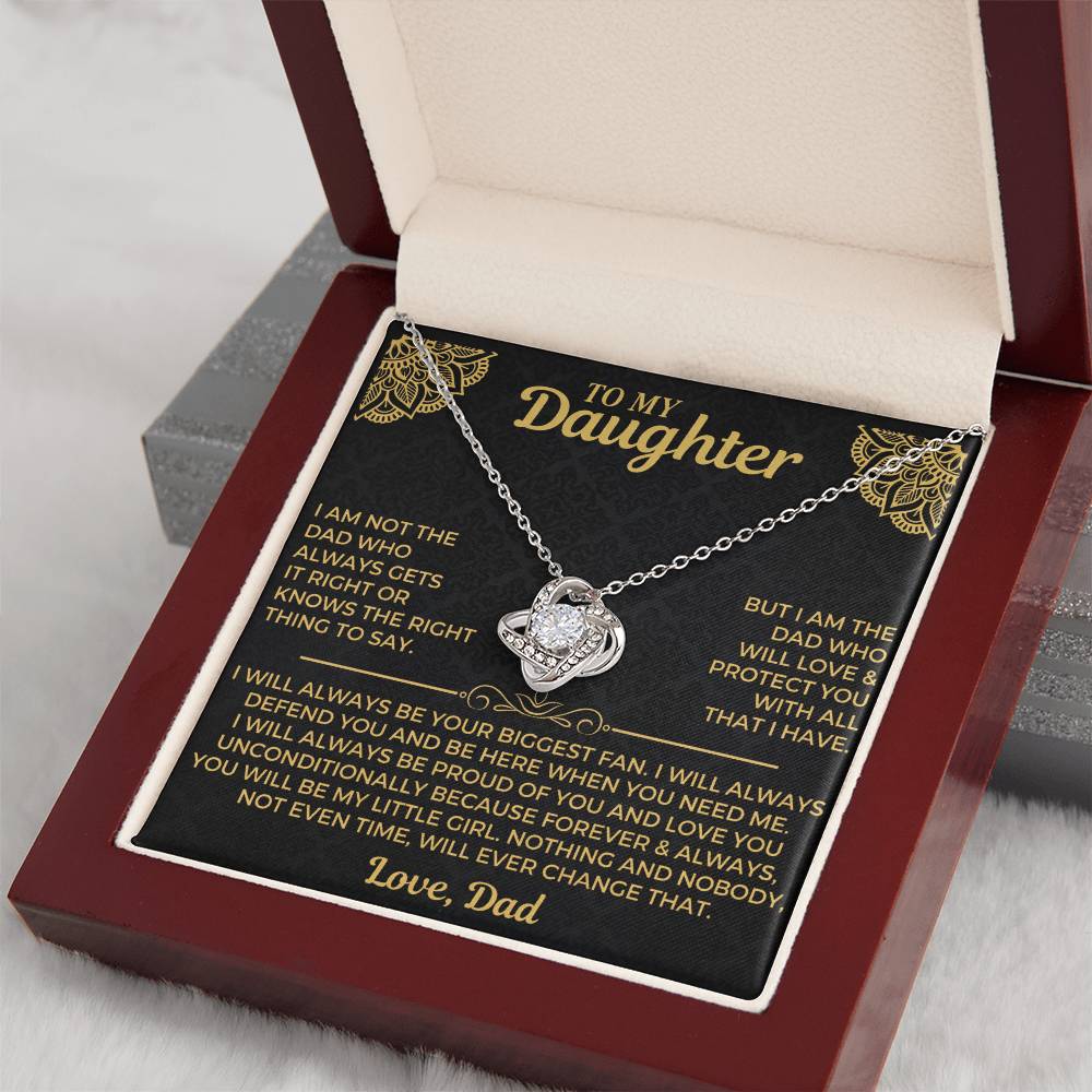To My Daughter - Love Dad - Beautiful Gift Set - Love Knot Necklace -DLK004