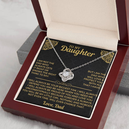 To My Daughter - Love Dad - Beautiful Gift Set - Love Knot Necklace -DLK004