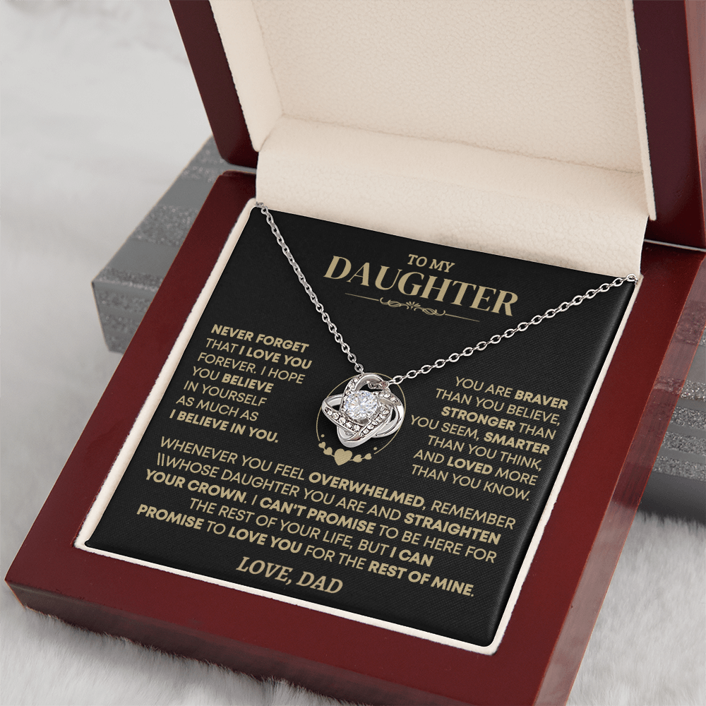 To My Daughter - Love Dad - Beautiful Gift Set - Love Knot Necklace -DLK001