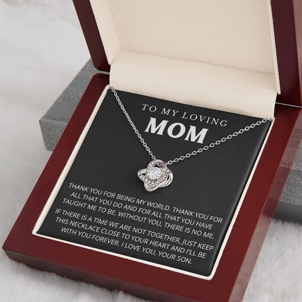 To My Mom - Beautiful Gift Set - Love Knot Necklace -MLK005