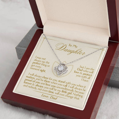 To My Daughter - Love Dad - Beautiful Gift Set - Love Knot Necklace -DLK010