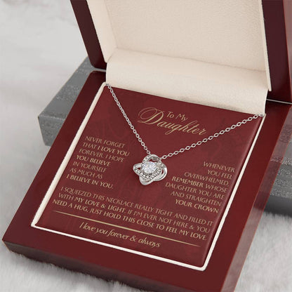 To My Daughter - Love Dad - Beautiful Gift Set - Love Knot Necklace -DLK005