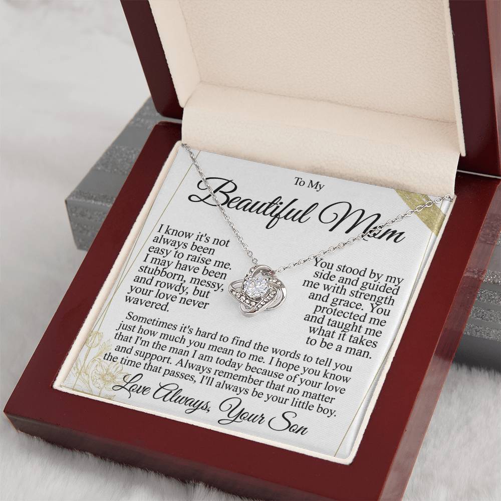 To My Mom - Beautiful Gift Set - Love Knot Necklace -MLK004