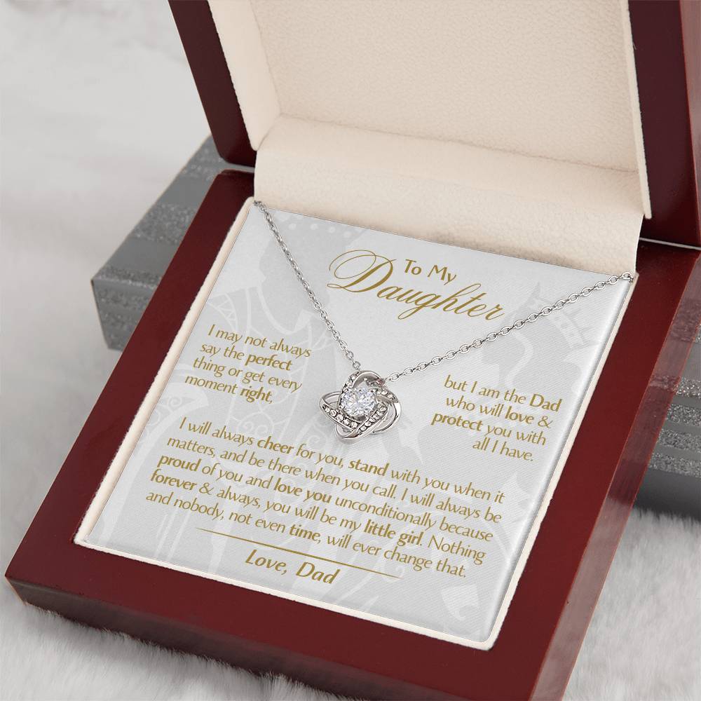 To My Daughter - Love Dad - Beautiful Gift Set - Love Knot Necklace -DLK006