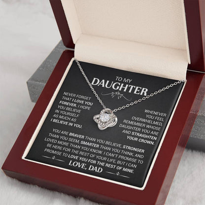 To My Daughter - Love Dad - Beautiful Gift Set - Love Knot Necklace -DLK013