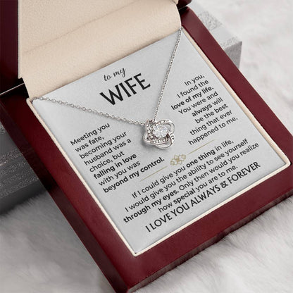 To My Wife - Beautiful Gift Set - Love Knot Necklace - WLKL002