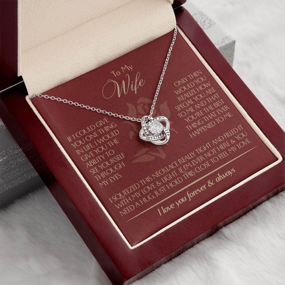 To My Wife - Beautiful Gift Set - Love Knot Necklace - WLKL001