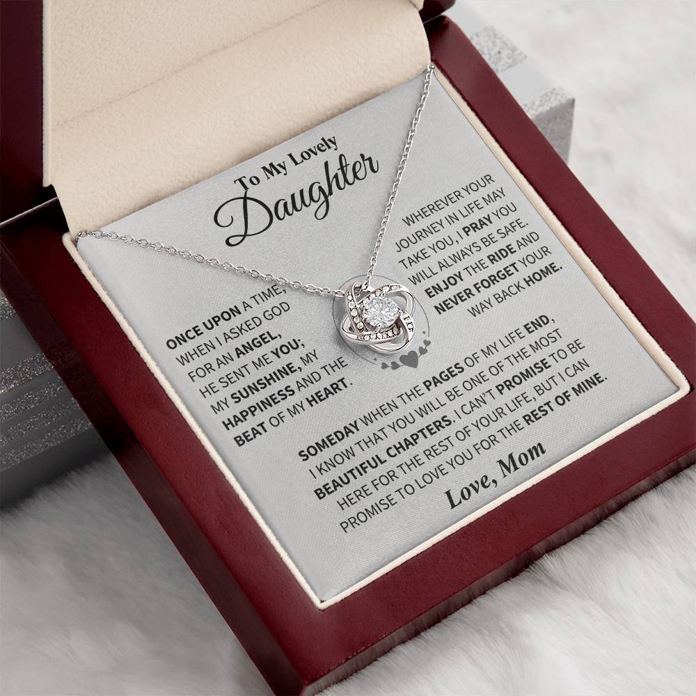 To My Daughter - Love Dad - Beautiful Gift Set - Love Knot Necklace -DLK012