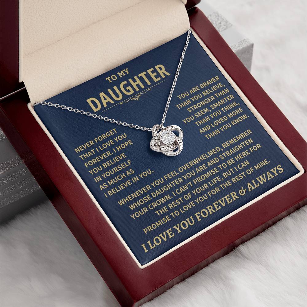 To My Daughter - Love Dad - Beautiful Gift Set - Love Knot Necklace -DLK007